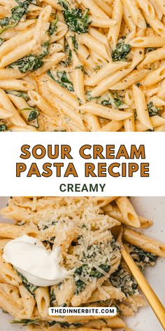 creamy pasta with spinach and parmesan cheese is an easy dinner recipe that's ready in under 30 minutes