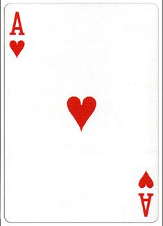 the back side of a playing card with two hearts on each side and one at the top