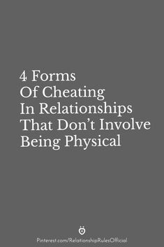 the words 4 forms of cheeting in relationships that don't involve being physical