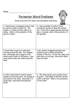 the perimeter word problems worksheet for students to practice their writing and spelling skills