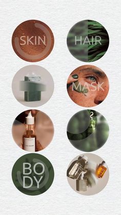 an advertisement with different types of skin care products on it's side and in the middle