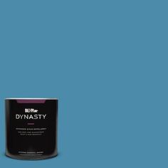 a can of blue paint with the words dynasty on it and an image of a