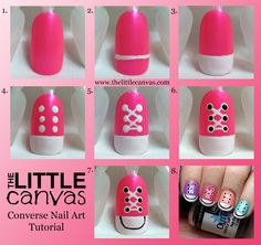 Converse Nail Art, Sneaker Nails, Converse Nails, Kids Nail Designs, Gel Nail Art Designs, Nail Art For Beginners, Nail Art Designs Videos, Nails For Kids