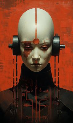 Woman With Headphones, Bene Gesserit, Cyborgs Art, Painting Of A Woman, Graphisches Design, Rennaissance Art, Alien Concept, Arte Cyberpunk, Stylish Art