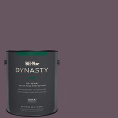 a green paint with the words dynasty on it and an image of a black can