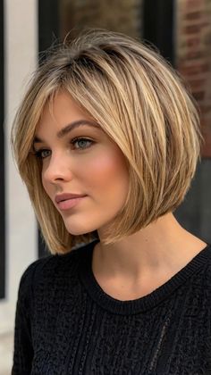 Short Bob Hairstyles Sleek Short Bob, Hair Cuts 2023, Long To Short Hair Transformation, Hot Short Hair, Short Hair Transformation, 40 Hairstyles