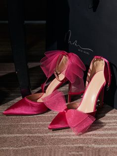 Mali Satin Bow Heels In Hot Pink – Mew Mews Fashion