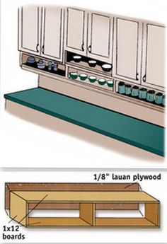 an image of kitchen cabinets and drawers on the appliance page, with instructions to install them