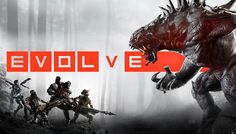 an image of the video game evolve with dinosaurs and people in front of it