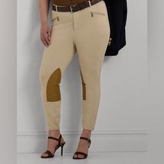 Brand New Size 16 Riding Style Trousers For That Classic American Sportswear Style. Chic Classic Equestrian Look. Plus Size Size 16 Pockets Preppy Equestrian, Classic Sportswear, Brown Dress Pants, Look Plus Size, Khaki Chino Pants, Petite Jumpsuit, Style Trousers, Black Cropped Pants, Pinstripe Dress