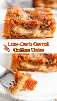 low - carb carrot coffee cake on a white plate