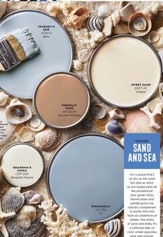 several different shades of sand and sea paint