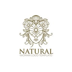 a woman's face with flowers in her hair and the words natural on it