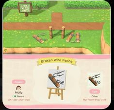 an animal crossing game is shown in this screenshot from the nintendo wii version, broken wire fence