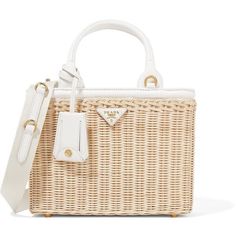 Prada Purses, Luxury Bags Collection, Bag Prada, White Tote Bag, Wicker Bags, Rattan Bag, Luxury Purses, Straw Bags