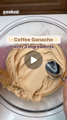 someone is mixing coffee ganache with 3 ingredients