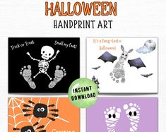 halloween handprint art for kids