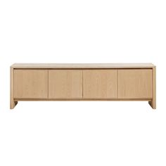 the sideboard is made from wood and has four doors on one side, with two drawers