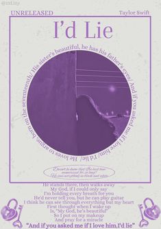 the poster for i'd lie is shown with an image of a purple circle