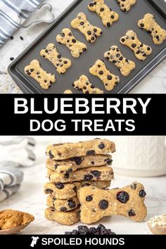 blueberry dog treats are stacked on top of each other and ready to be eaten