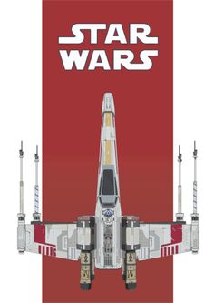 the star wars poster is shown with an image of a fighter jet on it's side