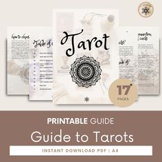 the printable guide for tarot, including instructions to make it easy and fun