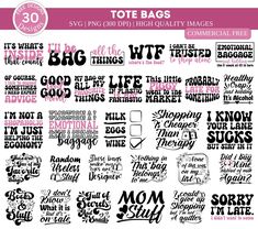 some type of lettering that says tote bags