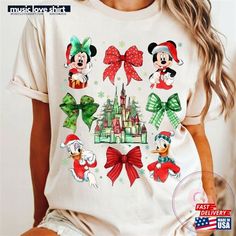 Mouse And Friends Christmas Coquette Bow Sweatshirt Hoodie Christmas Coquette, Friends Christmas, Coquette Bow, Friend Christmas, Smile On