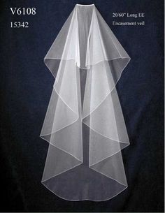 Waltz Length Custom Wedding Veil V6108 This custom made two layer drop veil by JL Johnson Bridals will be perfect for your modern wedding look. It has 20" and 60" layers that are arranged flat on the comb and is finished with an embroidery pencil edge. Size: 20" and 60" - waltz length. Color: White, Diamond White or Ivory. Style: V6108. This veil can be altered in length - just email us for a quote. Tulle samples are available upon request . Please allow 2-3 weeks for delivery of this custom wed Diy Necktie, Drop Wedding Veil, Illusion Quilts, Detail Couture, Sewing Wedding Dress, Bride Veil, Girls Dress Sewing Patterns, Victorian Costume, Trendy Blouse