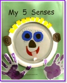 a paper plate with handprints on it that says, my 5 sensees