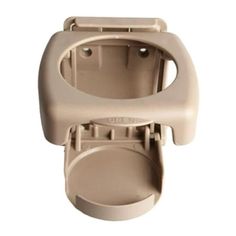 an open toilet seat with the lid up and two buttons on each side, in beige