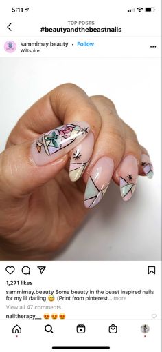 Disney Princess Themed Nails, Disney Princess Inspired Nails, Beauty And The Beast Nails Designs, Belle Nails Disney, Disney Wedding Nails, Sleeping Beauty Nails, Beauty And The Beast Halloween, Beauty And The Beast Nails, Disney Princess Nails