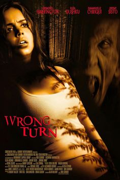 the wrong turn movie poster with an angry woman