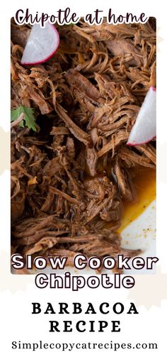 slow cooker barbecue pulled pork recipe with text overlay that says slow cooker barbecue pulled pork