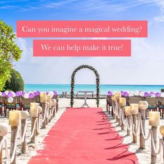 a red carpeted aisle leading to an outdoor ceremony