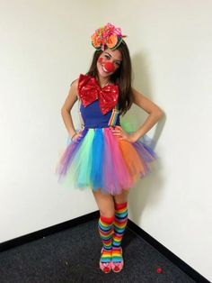 Diy Clown Costume, Cute Clown Costume, Carnaval Make-up, Diy Fantasia, Halloween Makeup Clown, Sandy Grease, Clown Dress, Clown Clothes