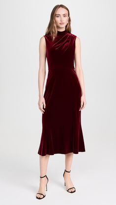 Shoshanna Audrey Dress | Shopbop Sleeveless Velvet Dress, Audrey Dress, Velvet Cocktail Dress, Midi Length Skirts, Mock Neckline, Mini Velvet Dress, Midi Dress Sleeveless, Swimwear Collection, Tee Dress