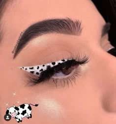 Cow Print Eye Makeup, Cow Print Eyeliner, Creative Eyeliner, Angel Makeup, Vampire Bride, Vibrant Makeup, Theatre Makeup