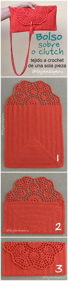 the instructions to make a crocheted purse