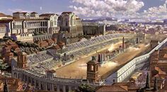 an artist's rendering of the roman city of pompei