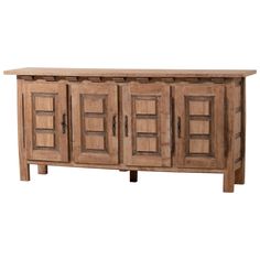 the sideboard is made from wood and has four doors