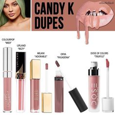 Kylie Jenner Cosmetics Candy K Lipkit Dupes More details Kylie Jenner Lip Kit, Maquillage Yeux Cut Crease, Kylie Jenner Lips, Kylie Lip Kit, Kylie Lips, Kylie Jenner Lipstick, Kim K Style, Jessie James, Kardashian Kollection