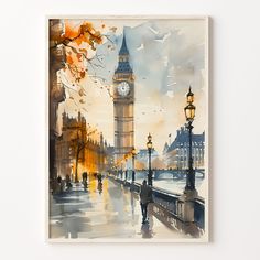 a painting of the big ben clock tower in london