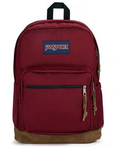 Jansport Right Pack Backpack. The Right Pack Backpack Is A Long-Time Favorite, And For Good Reason. Featuring A Suede Leather Bottom For Extra Durability, A Side Water Bottle Pocket, And An Internal Laptop Sleeve. Something About The Right Pack Just Feels So...right. Roomy Main Compartment With Space For All Your Stuff. Side Bottle Pocket Blends Perfectly With Your Bag. Interior Padded 15-Inch Laptop Sleeve Helps Protect From Bumps And Drops. Premium Cordura® Fabric With Suede Bottom. Front Pock Red Jansport Backpack, Black Jansport Backpacks, Black Jansport, Jansport Right Pack, Cute Backpacks For School, Wwe T Shirts, School Bag Essentials, Flannel Sweatshirt, Pack Backpack