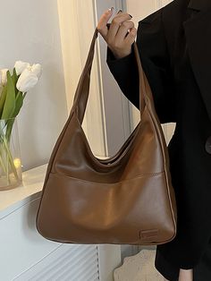 Brown Leather Hobo Bag, Estilo Rachel Green, Shoulder Bag Vintage, Brown Leather Bag, Brown Bag, Underarm Bag, Brown Bags, Casual Tote