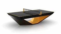 a ping pong table with a net on it