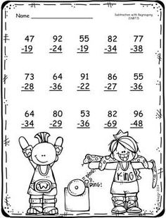 a black and white coloring page with numbers for children to color, including two kids