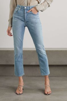 CITIZENS OF HUMANITY Jolene high-rise slim-leg jeans | NET-A-PORTER Citizens Of Humanity, Slim Leg, Jean Slim, Light Denim, Classic Blue, Slim Legs, Jeans Slim, Net A Porter, Valentino Garavani