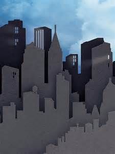 an image of a cityscape that looks like it is made out of paper