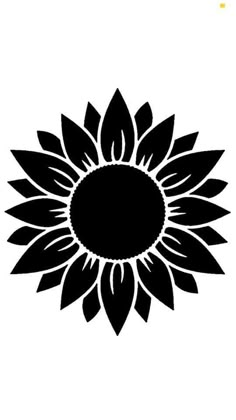 a black and white silhouette of a sunflower on a white background with the words, `